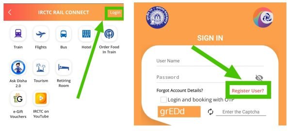 Tap on register user