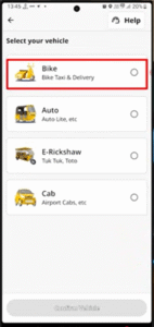 Bike सेलेक्ट करके Confirm Vehicle पर क्लिक करें. Rapido में Bike कैसे लगाएं
