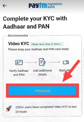 Paytm KYC कैसे करें : Proceed