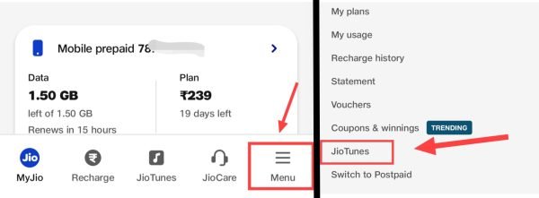Go to jio tunes