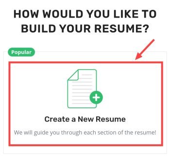 Create a new resume