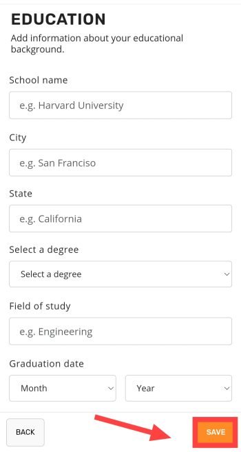 Add education details